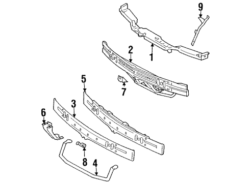 Mercedes-Benz 124-620-38-85 Upper Tie Bar Crossbrace