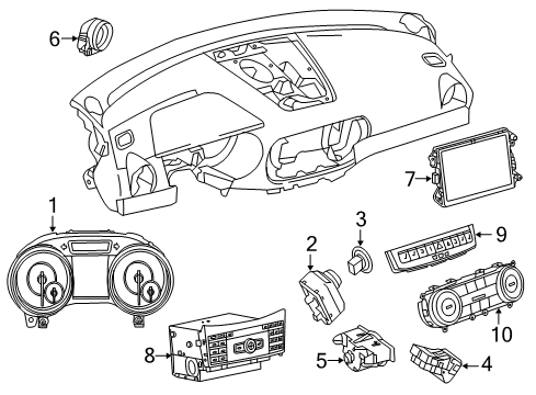 Mercedes-Benz 231-820-30-10-7J22 Hazard Switch