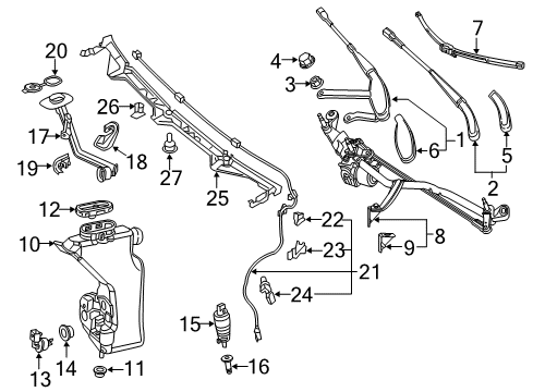 Mercedes-Benz 205-820-02-44 Wiper Arm