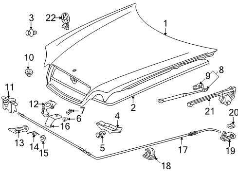 Mercedes-Benz 208-880-00-59-64 Release Cable