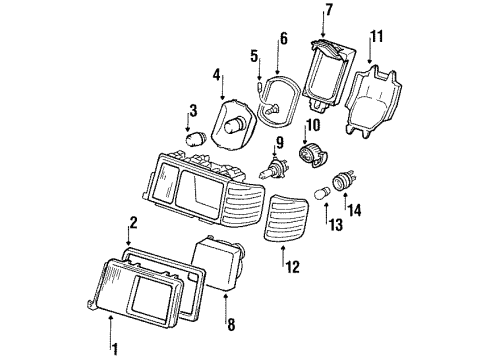 Mercedes-Benz 126-820-09-59 Headlamp Assembly
