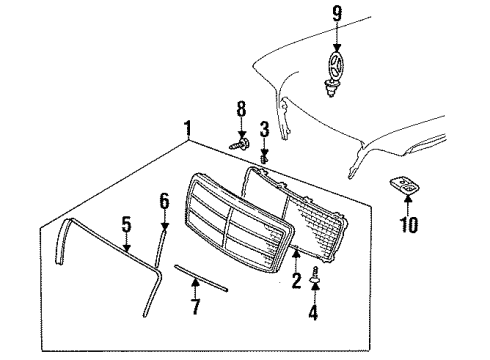 Mercedes-Benz 124-880-09-83 Grille Assembly