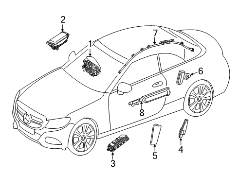 Mercedes-Benz 205-690-08-14 Head Air Bag Bracket