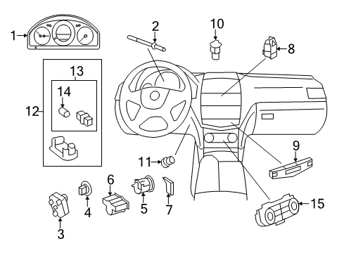 Mercedes-Benz 204-905-66-00-7342 Hazard Switch