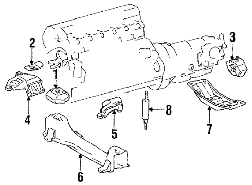 Mercedes-Benz 126-242-14-01 Rear Crossmember