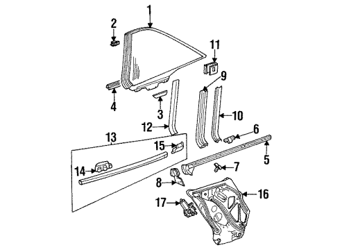 Mercedes-Benz 140-670-10-39 Glass Assembly Upper Seal