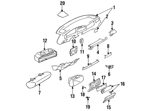 Mercedes-Benz 201-680-13-50-9045 Upper Console