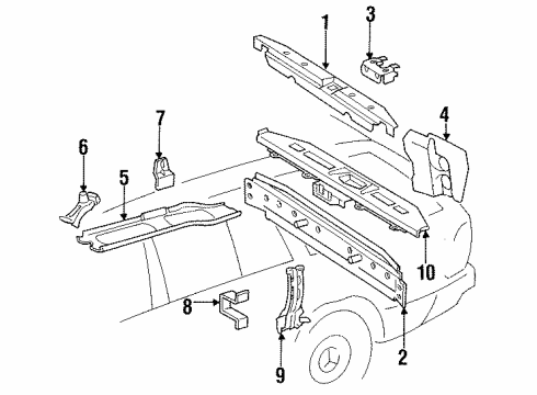 Mercedes-Benz 124-637-15-16 Pillar Reinforcement