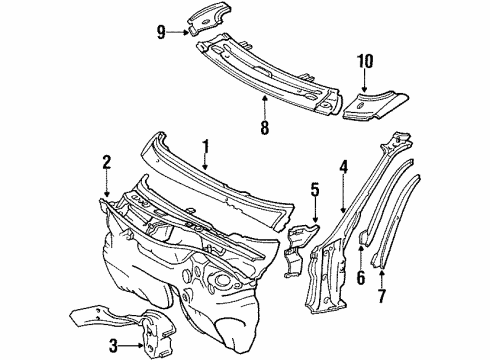 Mercedes-Benz 126-620-07-08 Lower Dash Panel