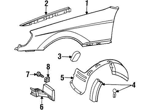 Mercedes-Benz 140-698-20-30 Fender Liner