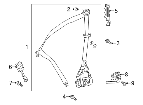 Mercedes-Benz 463-860-26-01-8U14 Lap & Shoulder Belt