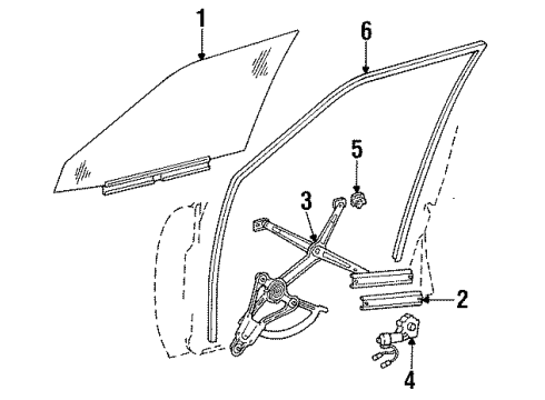 1995 Mercedes-Benz E320 Front Door - Glass & Hardware