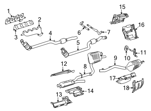 2010 Mercedes-Benz E550 Exhaust Components, Exhaust Manifold