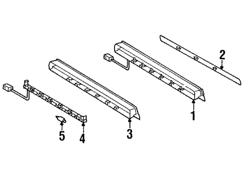 1995 Mercedes-Benz E320 High Mount Lamps, License Lamps