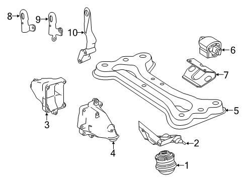 2014 Mercedes-Benz SLK250 Engine & Trans Mounting