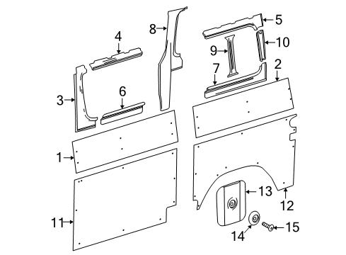 2018 Mercedes-Benz Sprinter 3500 Interior Trim - Side Panel Diagram 10