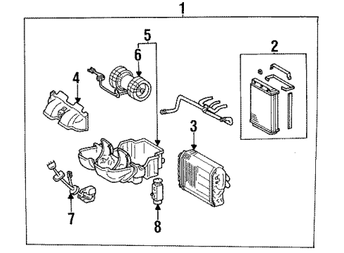 1995 Mercedes-Benz E320 A/C Evaporator & Heater Components