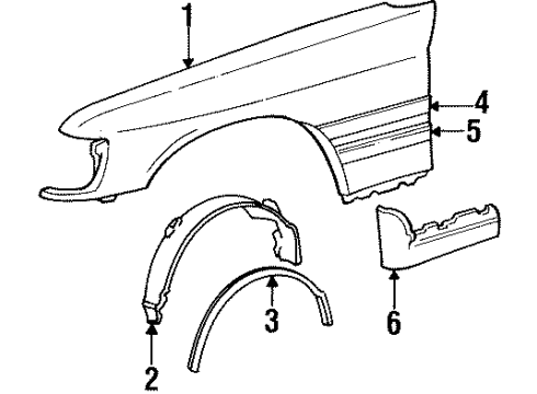 1993 Mercedes-Benz 190E Fender & Components, Exterior Trim