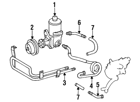 1987 Mercedes-Benz 260E P/S Pump & Hoses, Steering Gear & Linkage