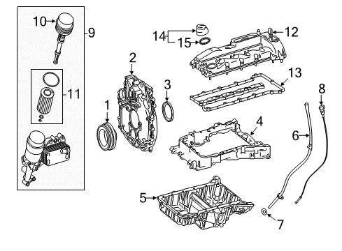 2015 Mercedes-Benz ML250 Engine Parts, Mounts, Cylinder Head & Valves, Camshaft & Timing, Oil Pan, Oil Pump, Balance Shafts, Crankshaft & Bearings, Pistons, Rings & Bearings