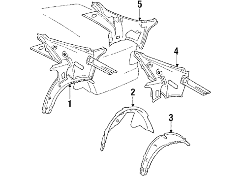 1995 Mercedes-Benz E320 Inner Components - Quarter Panel