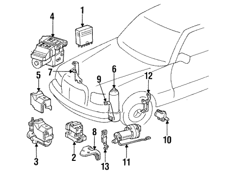 1990 Mercedes-Benz 560SEL Traction Control Components