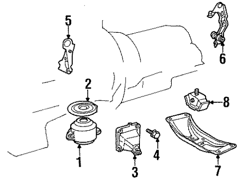 1997 Mercedes-Benz SL320 Engine & Trans Mounting