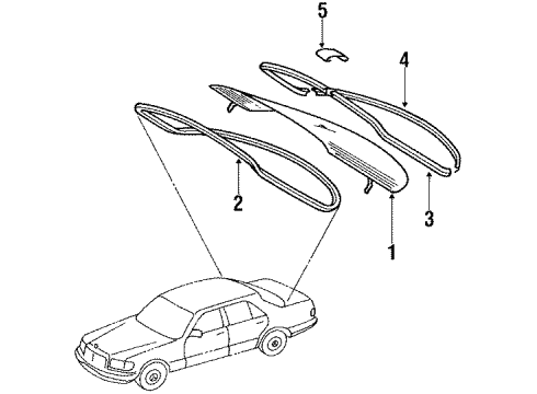 1987 Mercedes-Benz 300SDL Back Glass, Reveal Moldings