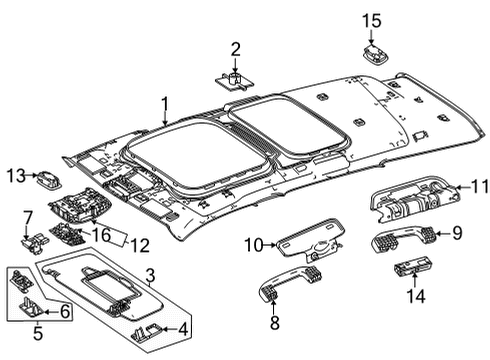 2023 Mercedes-Benz GLB35 AMG Interior Trim - Roof Diagram 1