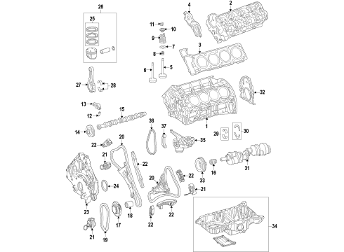 2014 Mercedes-Benz E550 Engine Parts, Mounts, Cylinder Head & Valves, Camshaft & Timing, Variable Valve Timing, Oil Cooler, Oil Pan, Oil Pump, Crankshaft & Bearings, Pistons, Rings & Bearings