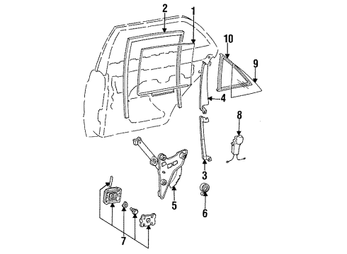 1987 Mercedes-Benz 300SDL Rear Door - Glass & Hardware