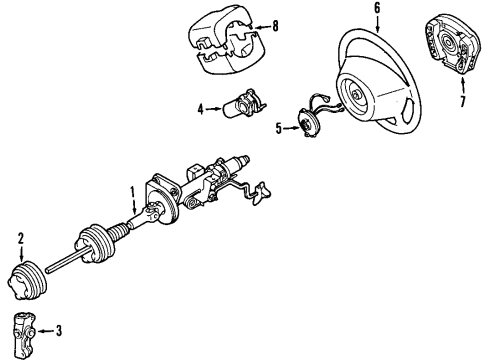 2000 Mercedes-Benz ML320 Steering Column & Wheel, Steering Gear & Linkage