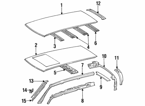 Drip Molding Seal Diagram for 124-698-01-98