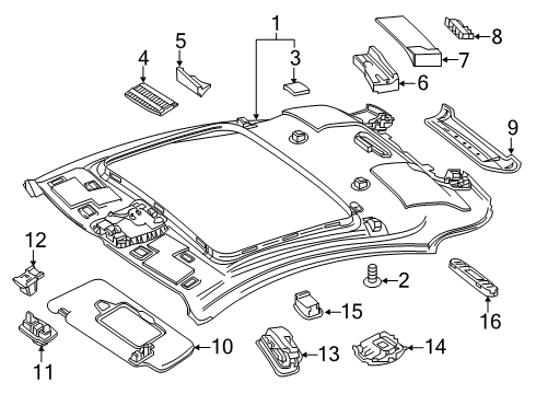 Sunvisor Diagram for 222-810-88-00-1C62