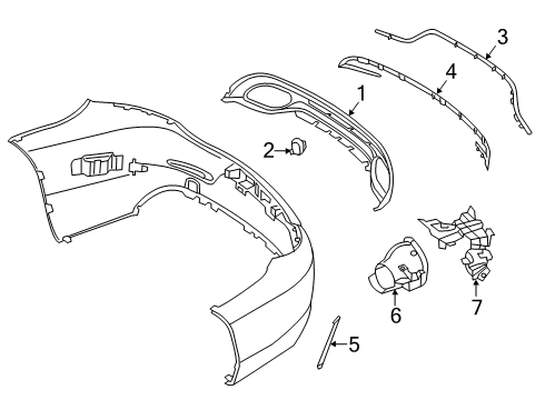2019 Mercedes-Benz C300 Exterior Trim - Rear Bumper Diagram 1