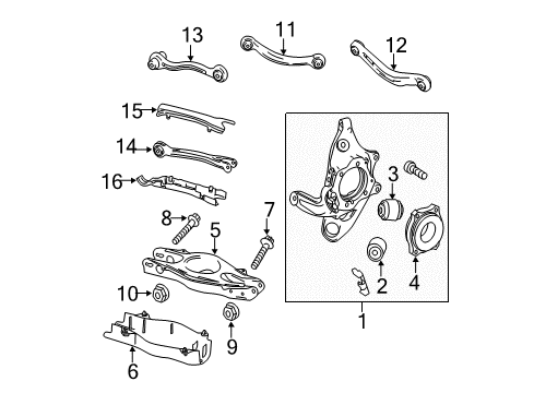 2016 Mercedes-Benz E63 AMG S Rear Suspension, Control Arm Diagram 1
