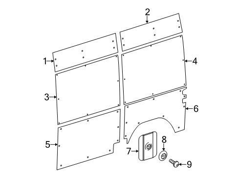 2018 Mercedes-Benz Sprinter 3500 Interior Trim - Side Panel Diagram 4