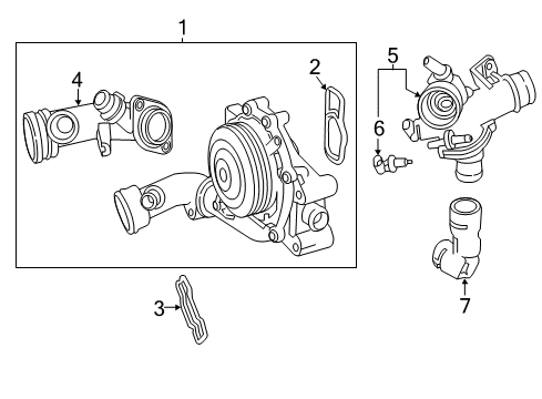2014 Mercedes-Benz GLK250 Water Pump