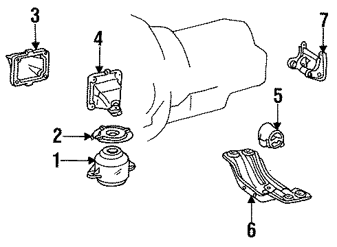 1994 Mercedes-Benz S350 Engine & Trans Mounting