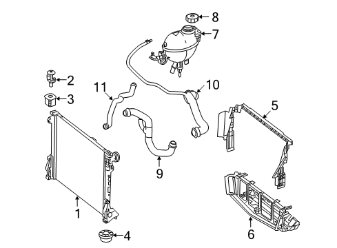 2010 Mercedes-Benz GLK350 Radiator & Components