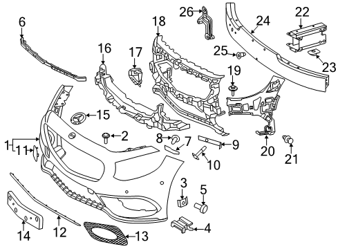 2015 Mercedes-Benz S550 Front Bumper Diagram 4