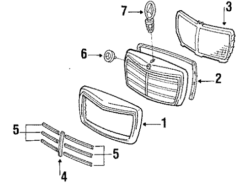 1987 Mercedes-Benz 300SDL Grille & Components