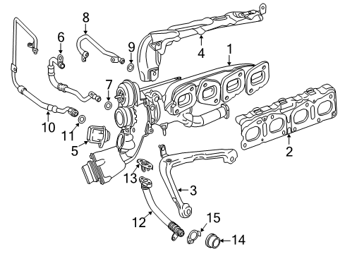 Turbocharger Support Bracket Diagram for 274-096-04-00