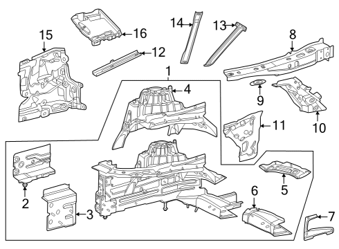 2023 Mercedes-Benz GLC300 Structural Components & Rails