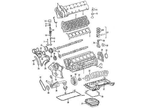 1993 Mercedes-Benz 600SL Engine Parts, Mounts, Cylinder Head & Valves, Camshaft & Timing, Oil Pan, Oil Pump, Crankshaft & Bearings, Pistons, Rings & Bearings