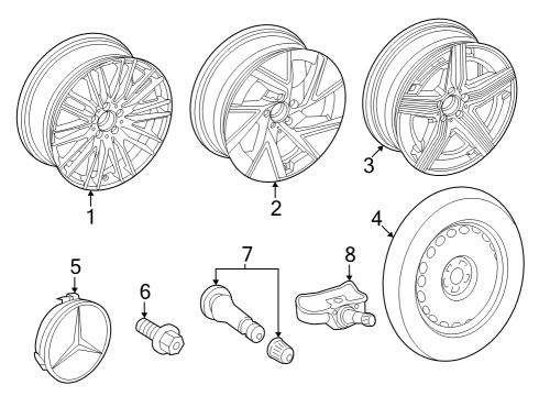 Wheel, Alloy Diagram for 253-401-55-00-7X21