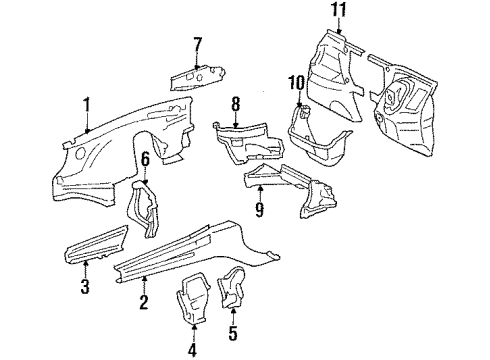 1995 Mercedes-Benz E320 Structural Components & Rails