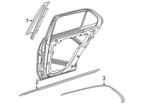 2022 Mercedes-Benz GLE63 AMG S Exterior Trim - Rear Door Diagram 2