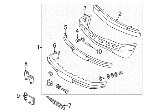 1987 Mercedes-Benz 190E Front Bumper