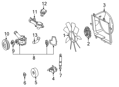 Serpentine Tensioner Diagram for 111-200-07-70